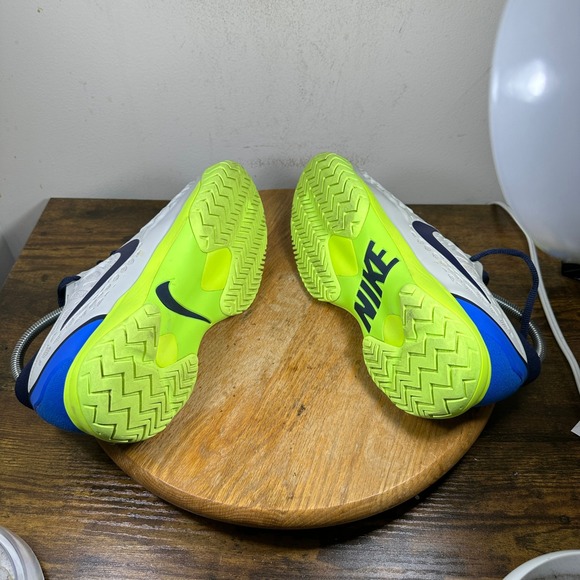 Nike Zoom Cage 3 HC Tennis Shoes White Blue Volt Men's Size 7.5 918193-004 - Picture 3 of 8